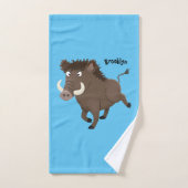 Illustration des Rasierapparats von Wildschweinen Badhandtuch Set (Handtuch)