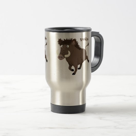 Illustration des Rasierapparats von Wildschweinen Reisebecher (VorderseiteRechts)