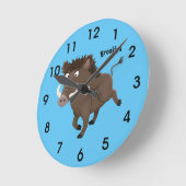 Illustration des Rasierapparats von Wildschweinen Runde Wanduhr (Winkel)