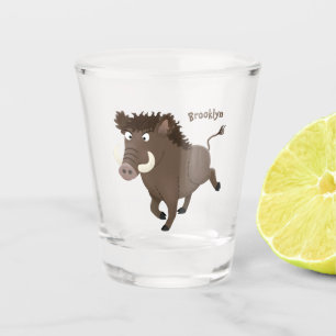 Illustration des Rasierapparats von Wildschweinen Schnapsglas