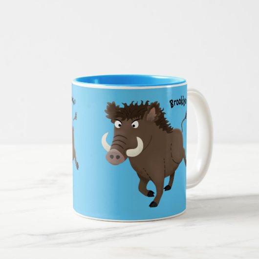 Illustration des Rasierapparats von Wildschweinen Zweifarbige Tasse (VorderseiteRechts)