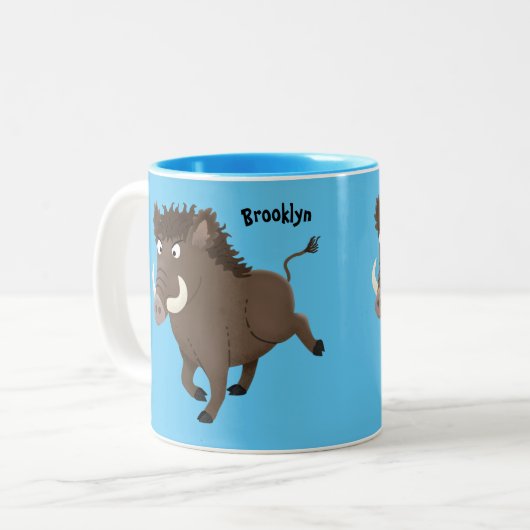 Illustration des Rasierapparats von Wildschweinen Zweifarbige Tasse (Vorderseite Links)