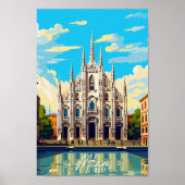 Illustration des Reiseortes Mailand Italien Poster (Vorne)