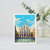 Illustration des Reiseortes Mailand Italien Postkarte (Stehend Vorderseite)