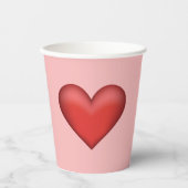 Illustration des roten Herzens Pappbecher (Vorderseite)