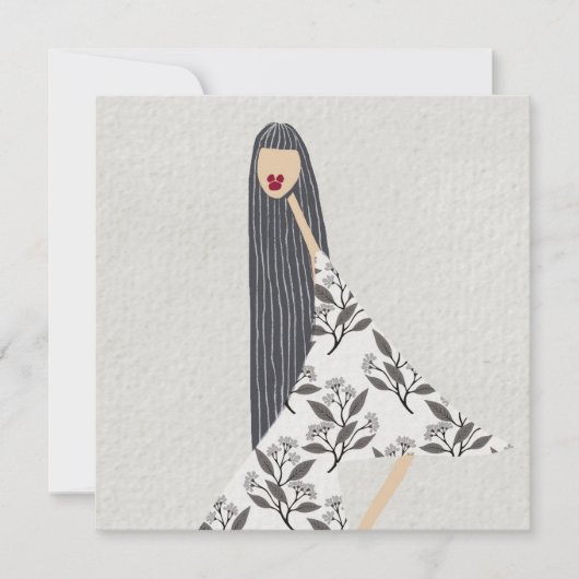 Illustration des roten Lipsticks Einladung (Vorderseite)