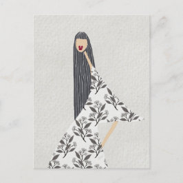 Illustration des roten Lipsticks Postkarte