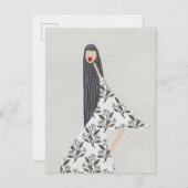Illustration des roten Lipsticks Postkarte (Vorne/Hinten)