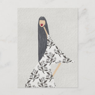 Illustration des roten Lipsticks Postkarte