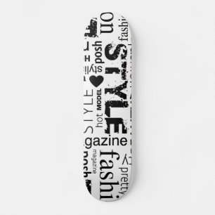 Illustration des Sammlers in Modewörtern - alt Skateboard