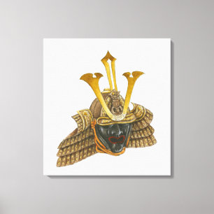 Illustration des Samurai-Helms aus dem 16. Jahrhun Leinwanddruck