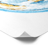 Illustration des Satelliten, der die Erde umkreist Poster (Ecke)