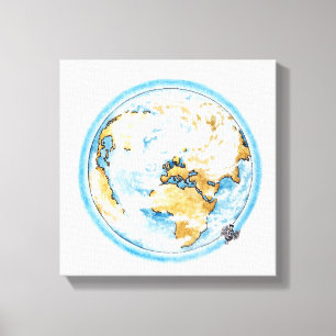 Illustration des Satelliten die Erde in Umlauf Leinwanddruck