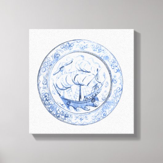 Illustration des Schiffes auf der Platte Iznik aus Leinwanddruck (Vorderseite)