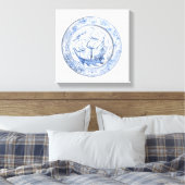 Illustration des Schiffes auf der Platte Iznik aus Leinwanddruck (Insitu (Schlafzimmer))