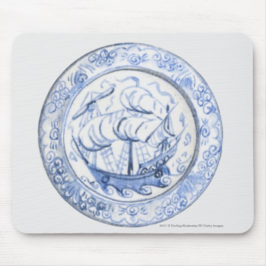 Illustration des Schiffs auf Iznik Platte des 16. Mousepad (Vorne)