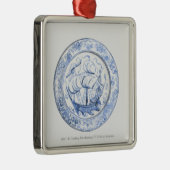 Illustration des Schiffs auf Iznik Platte des 16. Silbernes Ornament (Rechts)