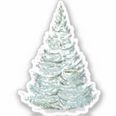 Illustration des schneebedeckten Spruce-Baumes Aufkleber (Vorderseite)