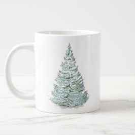 Illustration des schneebedeckten Spruce-Baumes Jumbo-Tasse
