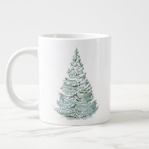 Illustration des schneebedeckten Spruce-Baumes Jumbo-Tasse