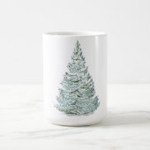 Illustration des schneebedeckten Spruce-Baumes Kaffeetasse (Mittel)