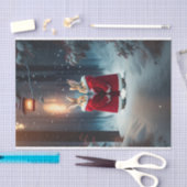 Illustration des Schneewaldes bei Kaninchen Seidenpapier (Handwerk)