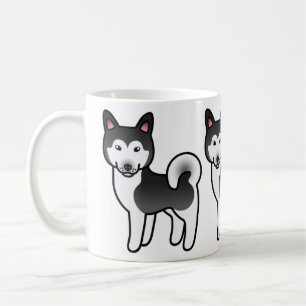 Illustration des Schwarz-Weiß-Alaskan-Malamute-Dog Kaffeetasse