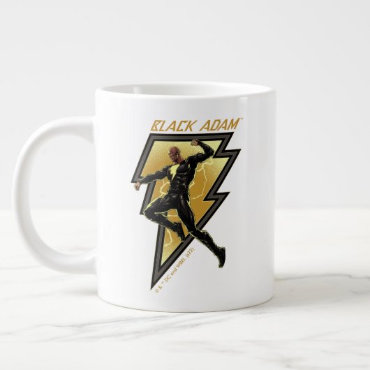 Illustration des schwarzen Adam-Blitzzeichens Jumbo-Tasse (Links)