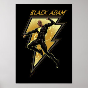 Illustration des schwarzen Adam-Blitzzeichens Poster