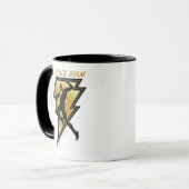 Illustration des schwarzen Adam-Blitzzeichens Tasse (Vorderseite Links)