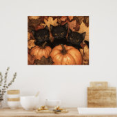 Illustration des schwarzen Katzen-Trios Poster (Küche)