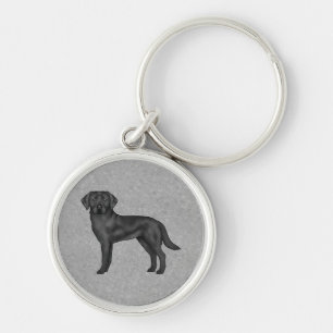 Illustration des schwarzen Labrador Retriever Cart Schlüsselanhänger