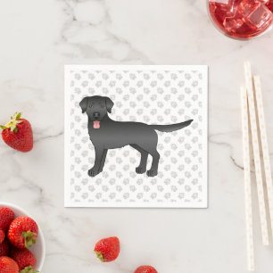Illustration des schwarzen Labrador Retriever Cart Serviette