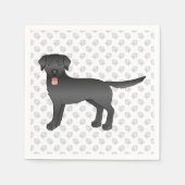 Illustration des schwarzen Labrador Retriever Cart Serviette (Vorderseite)