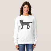 Illustration des schwarzen Labrador Retriever Cart Sweatshirt (Vorne ganz)