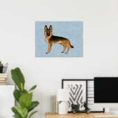 Illustration des Schwarzen und Türkischen Schäferh Poster (Heimbüro)