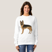 Illustration des Schwarzen und Türkischen Schäferh Sweatshirt (Vorne ganz)