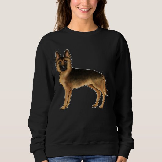 Illustration des Schwarzen und Türkischen Schäferh Sweatshirt (Vorderseite)