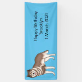 Illustration des sibirischen Husky-Cartoon Banner (Vertikal)