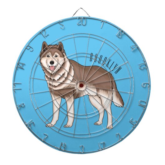 Illustration des sibirischen Husky-Cartoon Dartscheibe (vorne)