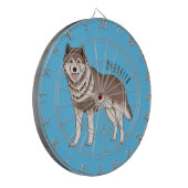 Illustration des sibirischen Husky-Cartoon Dartscheibe (Vorderseite Links)