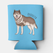 Illustration des sibirischen Husky-Cartoon Dosenkühler (Rückseite)