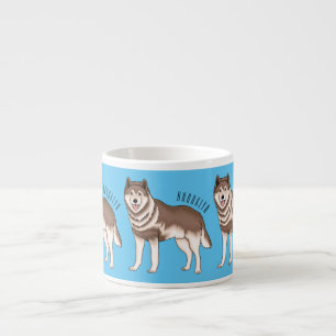Illustration des sibirischen Husky-Cartoon Espressotasse