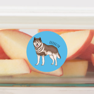 Illustration des sibirischen Husky-Cartoon Etiketten