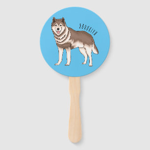 Illustration des sibirischen Husky-Cartoon Fächer