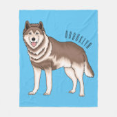 Illustration des sibirischen Husky-Cartoon Fleecedecke (Vorderseite)