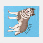 Illustration des sibirischen Husky-Cartoon Fleecedecke (Vorderseite (Horizontal))