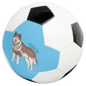 Illustration des sibirischen Husky-Cartoon Fußball (Dreiviertel)