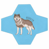 Illustration des sibirischen Husky-Cartoon Fußball (Flach)