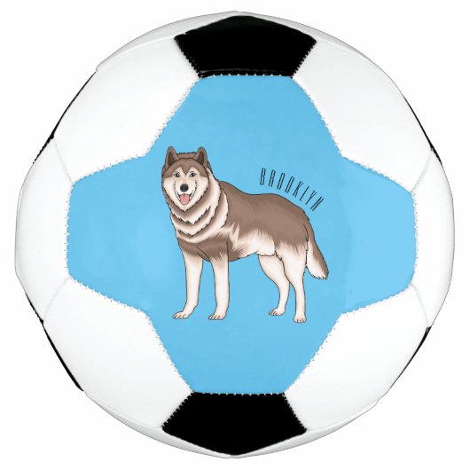 Illustration des sibirischen Husky-Cartoon Fußball (Vorderseite)